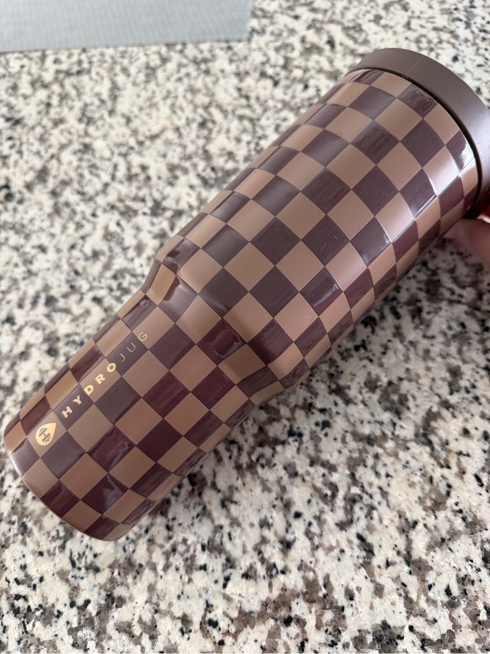 HydroJug Brown Checkered Stainless Tumbler